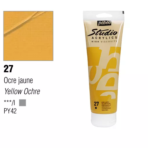 Studio Acrylics Pébéo 100 ml - varianty - 27 Yellow Ochre Pebeo