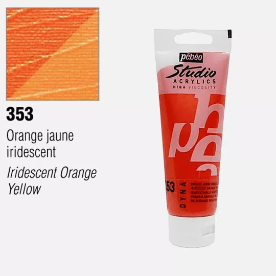 Studio Acrylics Pébéo 100 ml - varianty - 353 Iridescent Orange-Yellow Pebeo
