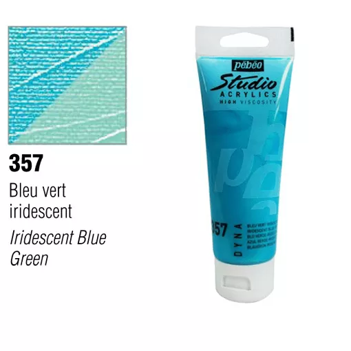 Studio Acrylics Pébéo 100 ml - varianty - 357 Iridescent Blue-Green Pebeo