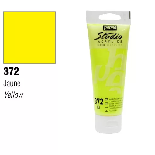 Studio Acrylics Pébéo 100 ml - varianty - 372 Fluorescent Yellow Pebeo