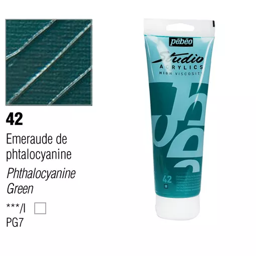 Studio Acrylics Pébéo 100 ml - varianty - 42 Phthalocyanine Green Pebeo