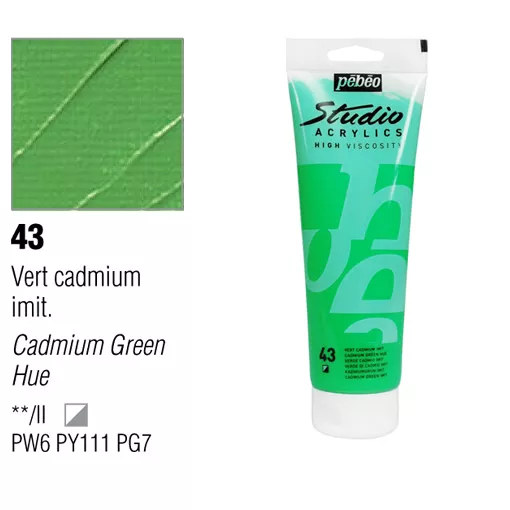 Studio Acrylics Pébéo 100 ml - varianty - 43 Cadmium Green Hue Pebeo