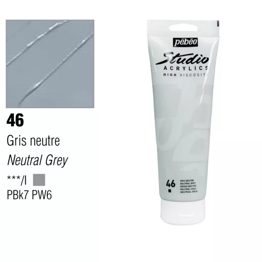 Studio Acrylics Pébéo 100 ml - varianty - 46 Neutral Grey Pebeo