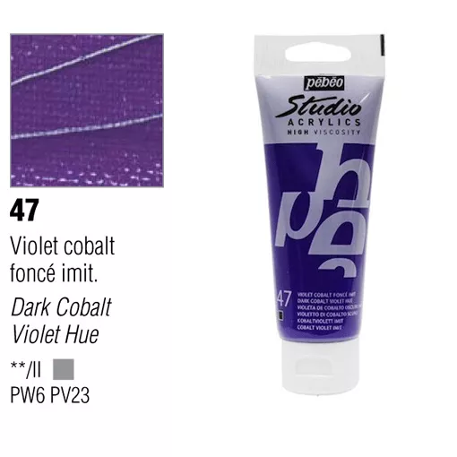 Studio Acrylics Pébéo 100 ml - varianty - 47 Dark Cobalt Violet Hue Pebeo