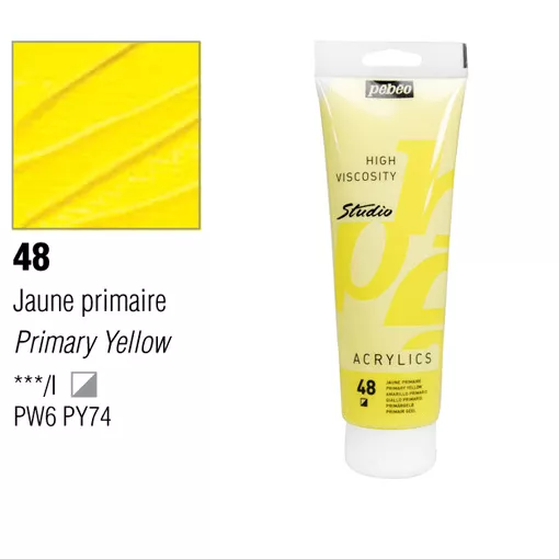 Studio Acrylics Pébéo 100 ml - varianty - 48 Opaque Primary Yellow Pebeo