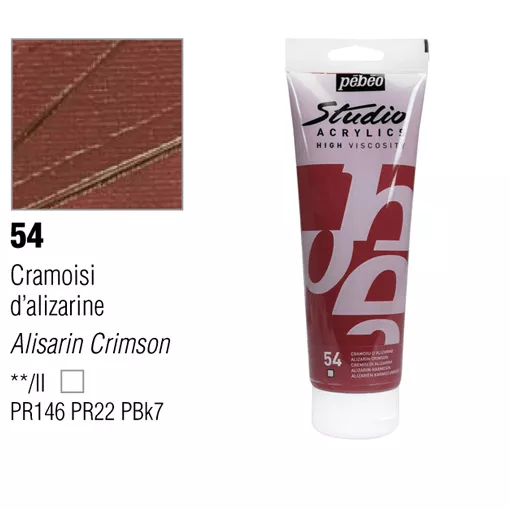 Studio Acrylics Pébéo 100 ml - varianty - 54 Alizarin Crimson Pebeo