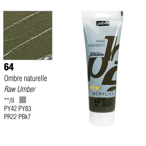 Studio Acrylics Pébéo 100 ml - varianty - 64 Raw Umber Pebeo