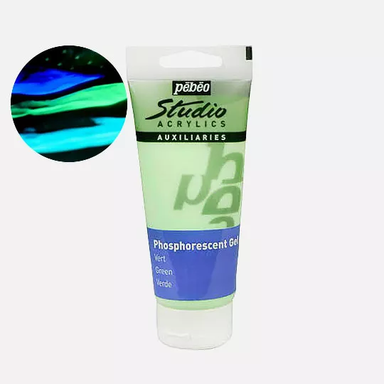 Studio Acrylics Pébéo 100 ml - varianty - Phosphorescent Gel Green Pebeo