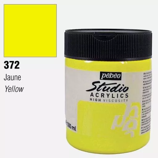 Studio Acrylics Pébéo 500 ml - varianty - 372 Fluorescent Yellow Pebeo