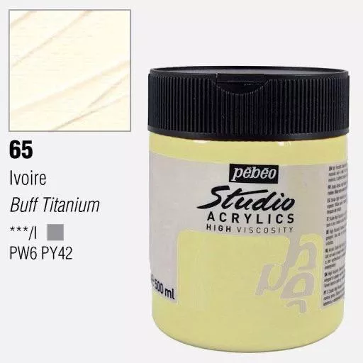 Studio Acrylics Pébéo 500 ml - varianty - 65 Ivory Pebeo