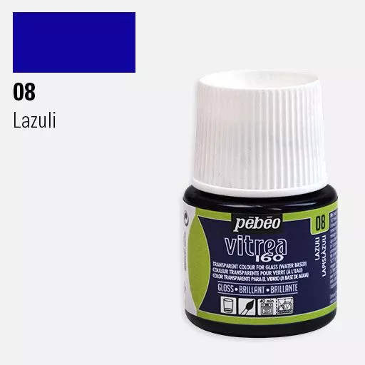 VITREA - vypalovací barvy na sklo (Pébéo) 45ml - jednotlivé odstíny - Fialová Lazuli 08 Pebeo