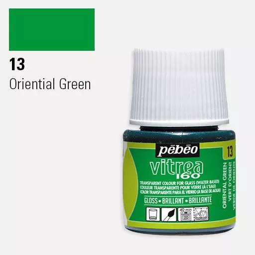 VITREA - vypalovací barvy na sklo (Pébéo) 45ml - jednotlivé odstíny - Orientální zelená 13 Pebeo