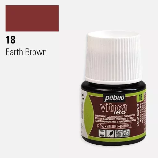 VITREA - vypalovací barvy na sklo (Pébéo) 45ml - jednotlivé odstíny - Hnědá 18 Pebeo