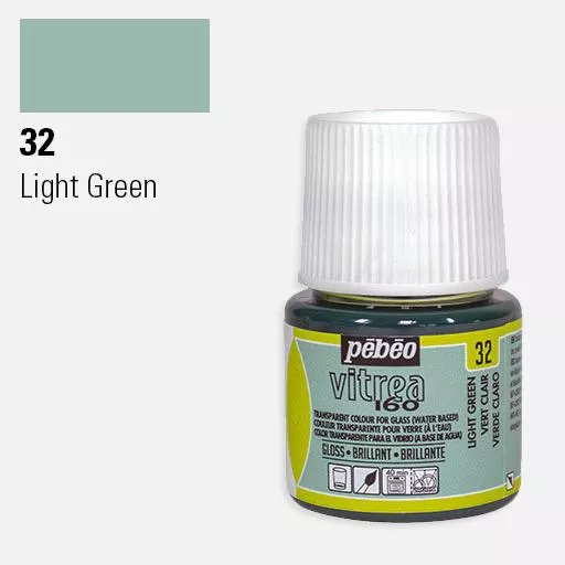 VITREA - vypalovací barvy na sklo (Pébéo) 45ml - jednotlivé odstíny - Světle zelená 32 Pebeo