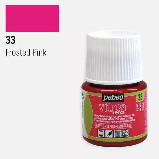 VITREA - vypalovací barvy na sklo (Pébéo) 45ml - jednotlivé odstíny - Matná Růžová 33 Pebeo