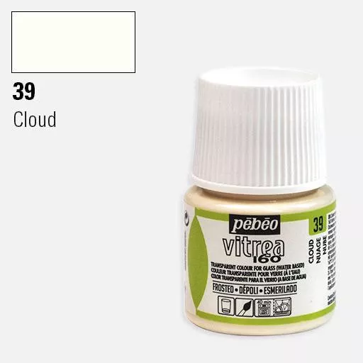 VITREA - vypalovací barvy na sklo (Pébéo) 45ml - jednotlivé odstíny - Matná bílá 39 Pebeo