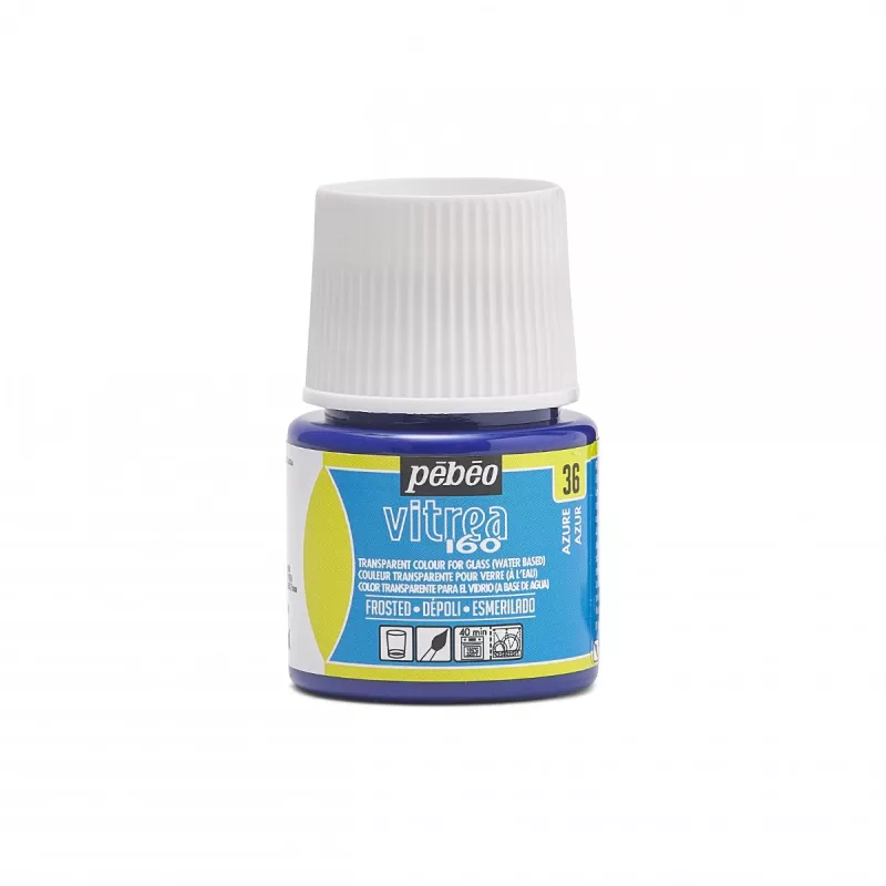 VITREA - vypalovací barvy na sklo (Pébéo) 45ml - jednotlivé odstíny - Matná azurová 36 Pebeo