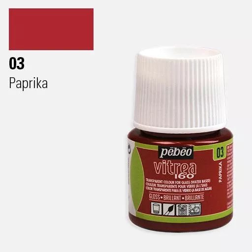 VITREA - vypalovací barvy na sklo (Pébéo) 45ml - jednotlivé odstíny - Oranžová paprika 03 Pebeo