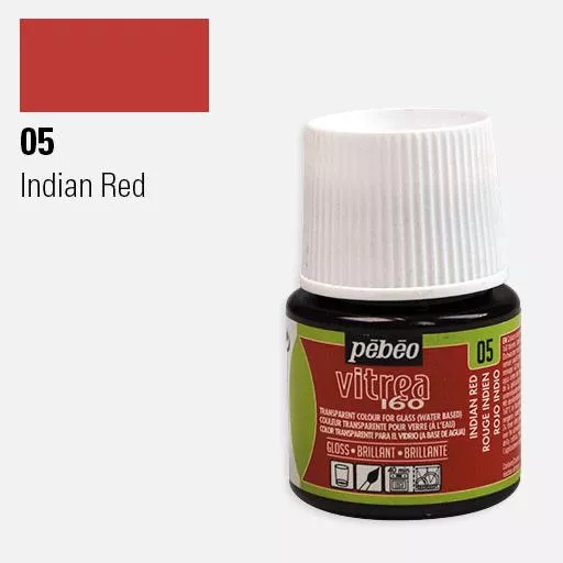 VITREA - vypalovací barvy na sklo (Pébéo) 45ml - jednotlivé odstíny - Indiánská červená 05 Pebeo