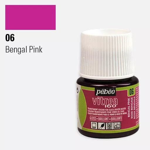 VITREA - vypalovací barvy na sklo (Pébéo) 45ml - jednotlivé odstíny - Růžová Bengal 06 Pebeo
