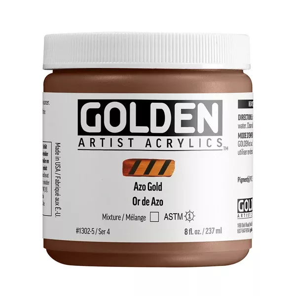 Akrylová barva Golden HEAVY BODY 237 ml - varianty - Azo Gold 1302