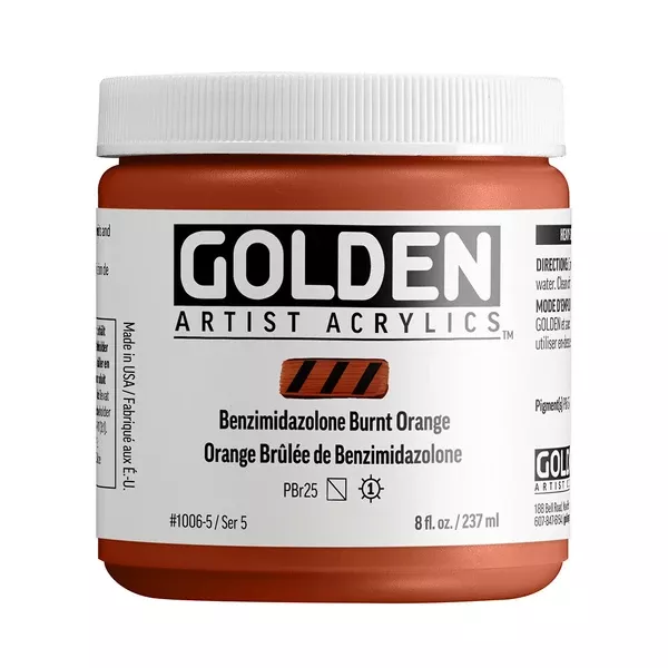 Akrylová barva Golden HEAVY BODY 237 ml - varianty - Benzimidazolone Burnt Orange 1006