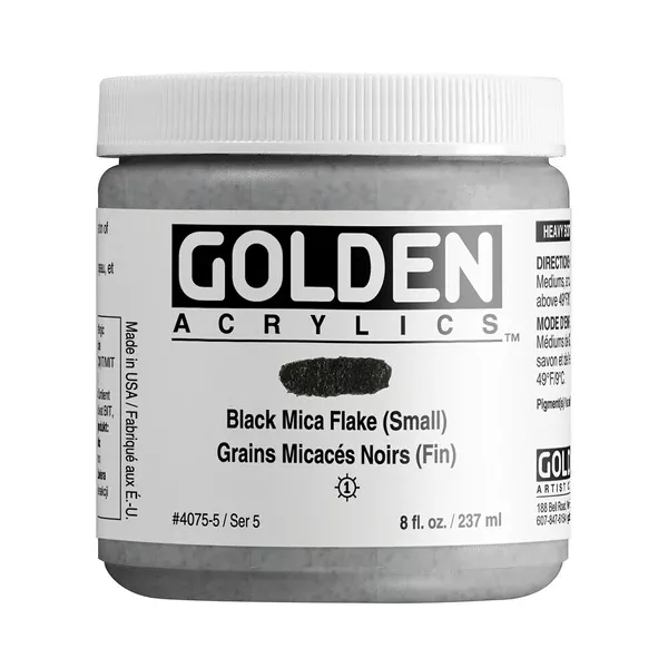 Akrylová barva Golden HEAVY BODY 237 ml - varianty - Black Mica Flake 4075