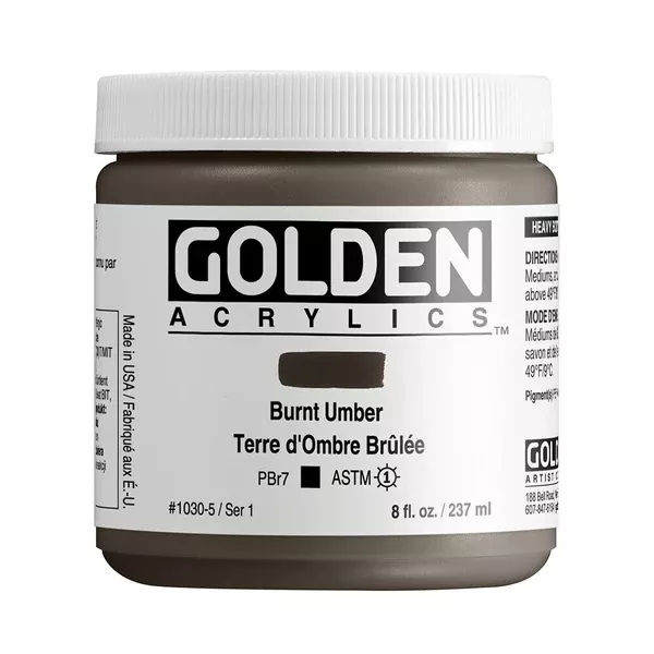 Akrylová barva Golden HEAVY BODY 237 ml - varianty - Burnt Umber 1030