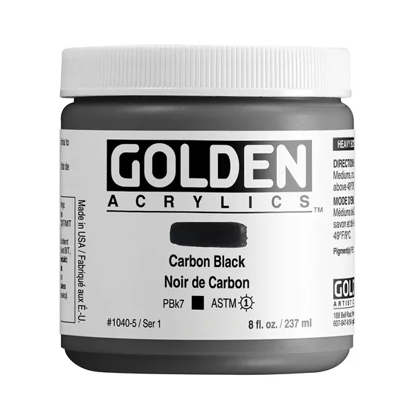 Akrylová barva Golden HEAVY BODY 237 ml - varianty - Carbon Black 1040