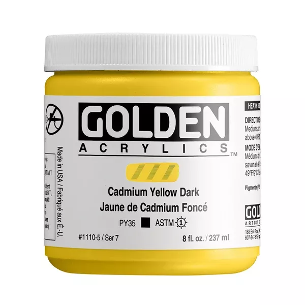 Akrylová barva Golden HEAVY BODY 237 ml - varianty - Cadmium Yellow Dark 1110