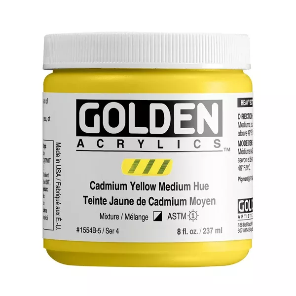 Akrylová barva Golden HEAVY BODY 237 ml - varianty - Cadmium Yellow Medium Hue 1554