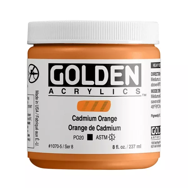 Akrylová barva Golden HEAVY BODY 237 ml - varianty - Cadmium Orange 1070