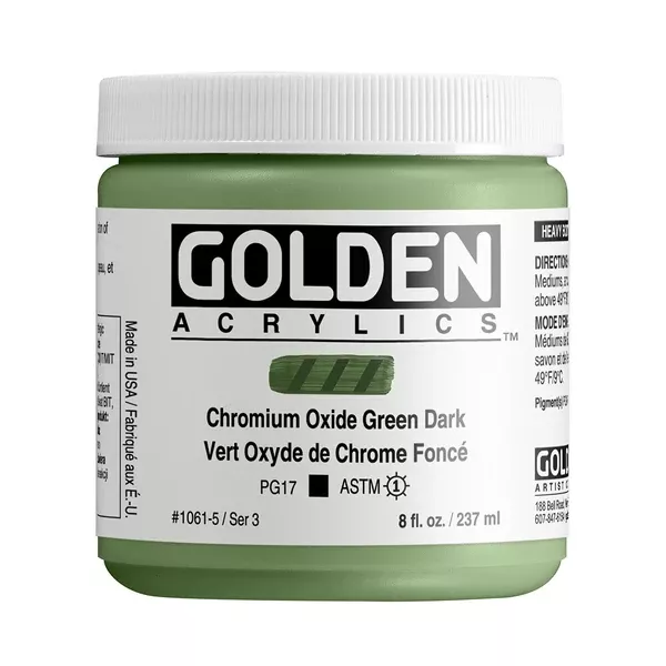 Akrylová barva Golden HEAVY BODY 237 ml - varianty - Chromium Oxide Green Dark 1061