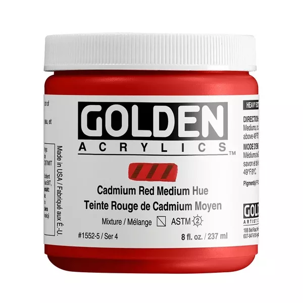 Akrylová barva Golden HEAVY BODY 237 ml - varianty - Cadmium Red Medium Hue 1552