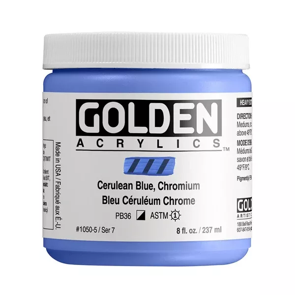 Akrylová barva Golden HEAVY BODY 237 ml - varianty - Cerulean Blue Chromium 1050