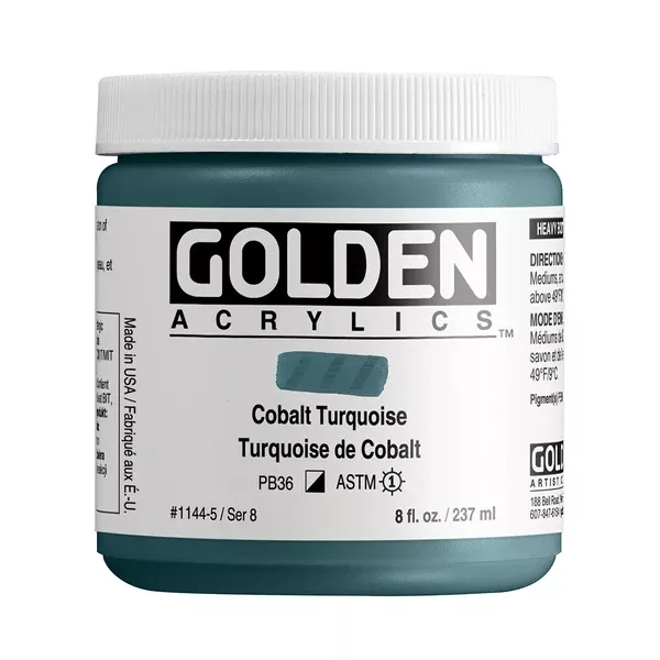 Akrylová barva Golden HEAVY BODY 237 ml - varianty - Cobalt Turquoise 1144