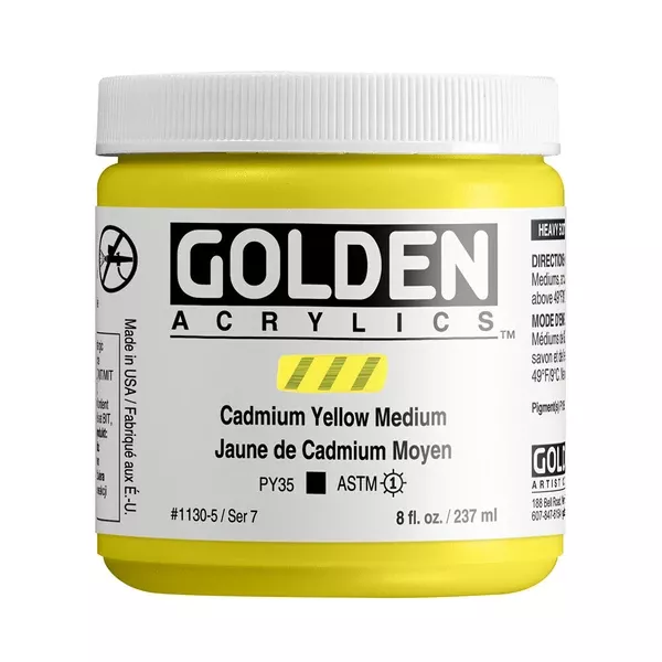Akrylová barva Golden HEAVY BODY 237 ml - varianty - Cadmium Yellow Medium 1130