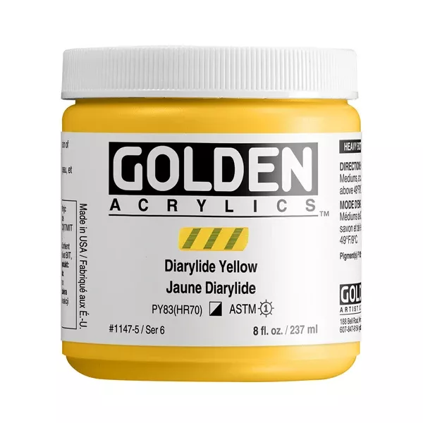 Akrylová barva Golden HEAVY BODY 237 ml - varianty - Diarylide Yellow 1147