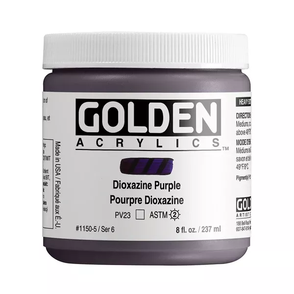 Akrylová barva Golden HEAVY BODY 237 ml - varianty - Dioxazine Purple 1150