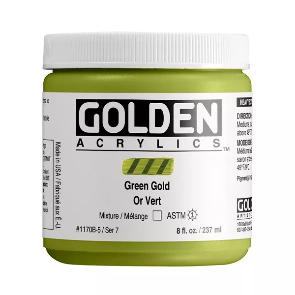 Akrylová barva Golden HEAVY BODY 237 ml - varianty - Green Gold 1170