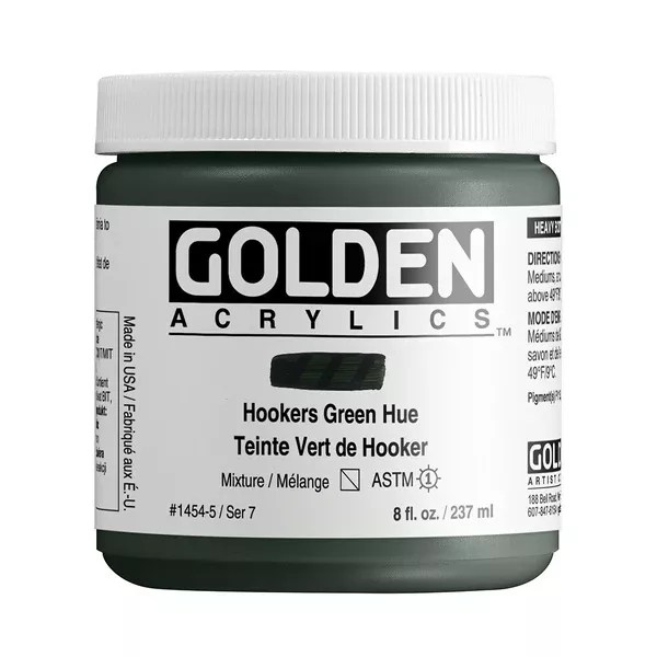 Akrylová barva Golden HEAVY BODY 237 ml - varianty - Hooker's Green Hue 1454