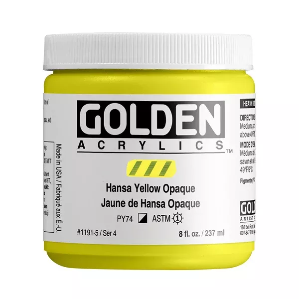 Akrylová barva Golden HEAVY BODY 237 ml - varianty - Hansa Yellow Opaque 1191