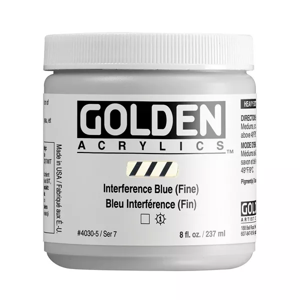 Akrylová barva Golden HEAVY BODY 237 ml - varianty - Interference Blue (Fine) 4030
