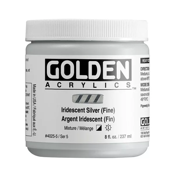Akrylová barva Golden HEAVY BODY 237 ml - varianty - Iridescent Silver (Fine) 4025