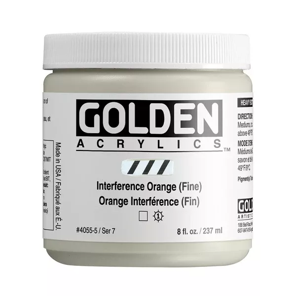 Akrylová barva Golden HEAVY BODY 237 ml - varianty - Interference Orange (Fine) 4055