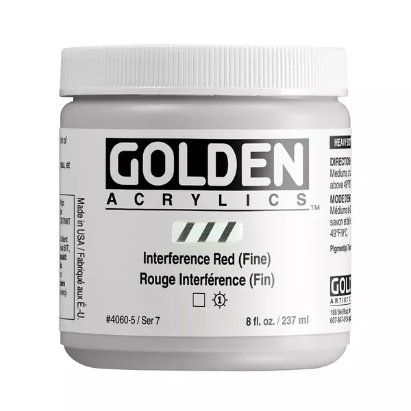 Akrylová barva Golden HEAVY BODY 237 ml - varianty - Interference Red (Fine) 4060