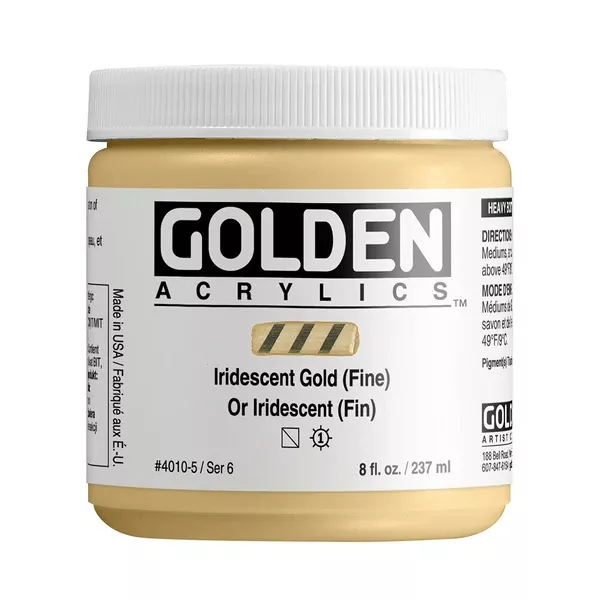Akrylová barva Golden HEAVY BODY 237 ml - varianty - Iridescent Gold (Fine) 4010