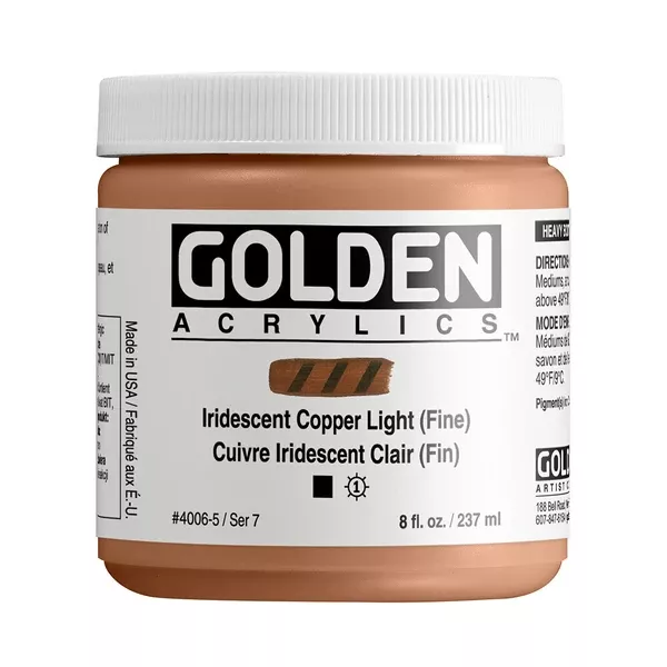 Akrylová barva Golden HEAVY BODY 237 ml - varianty - Iridescent Copper Light (Fine) 4006