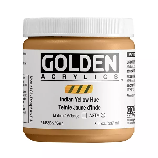 Akrylová barva Golden HEAVY BODY 237 ml - varianty - India Yellow Hue 1455