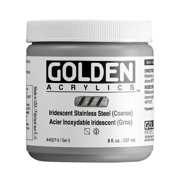 Akrylová barva Golden HEAVY BODY 237 ml - varianty - Iridescent Stainless Steel (Coarse) 4027